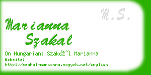 marianna szakal business card